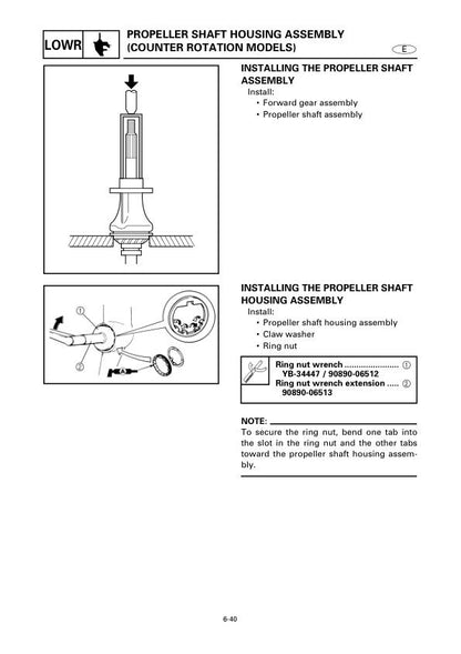 Yamaha F150A FL150A Outboard Service Manual sample page from the repair manual