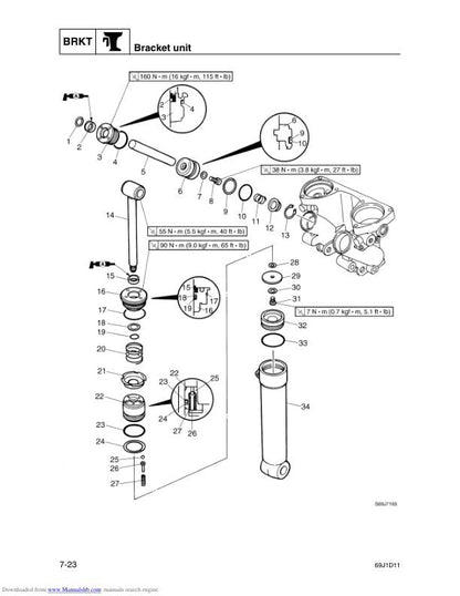 Yamaha F200C F225C Outboard Service Manual sample page from the repair manual