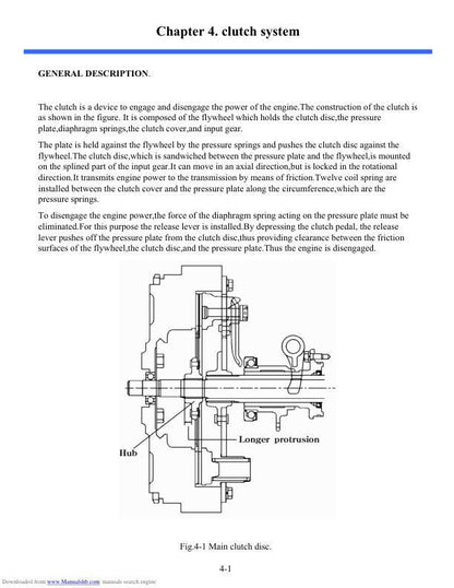 TYM T 390 400 430 450 HST Tractor Landtrac Service Manual sample page from service manual
