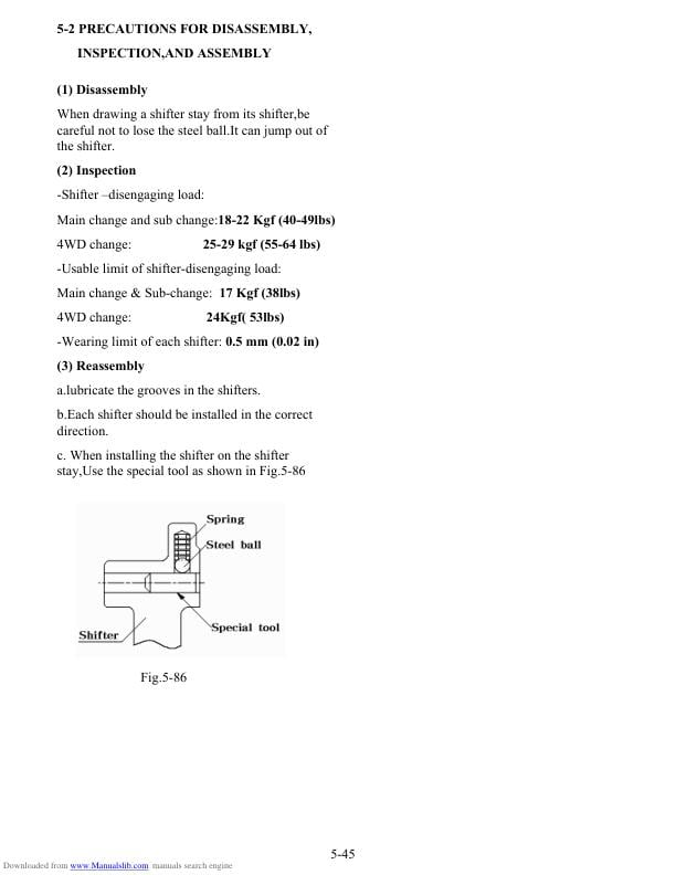TYM T 390 400 430 450 HST Tractor Landtrac Service Manual sample page with technical illustrations