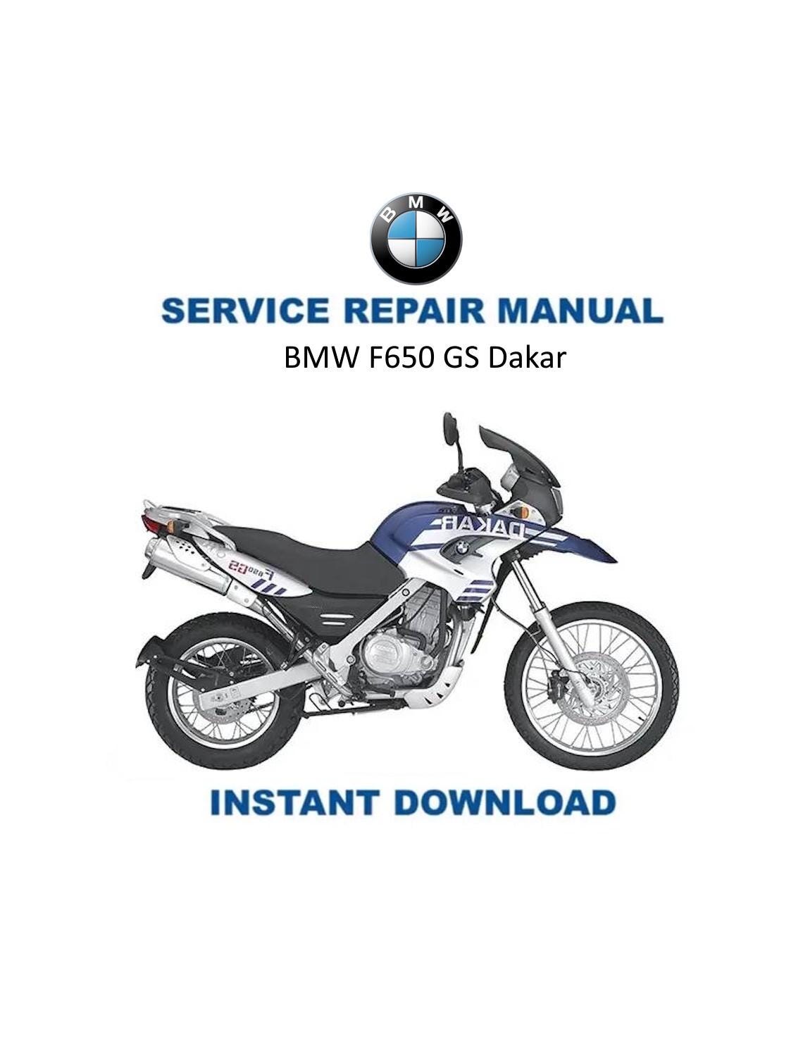 BMW F650 GS Dakar K72 Motorcycle Service Manual - Service Manual PDF Instant Download
