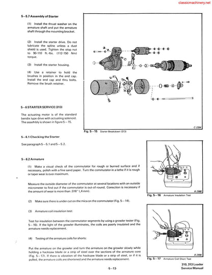 Bobcat 310 313 Skid Steer Loader Service Manual sample page from service manual