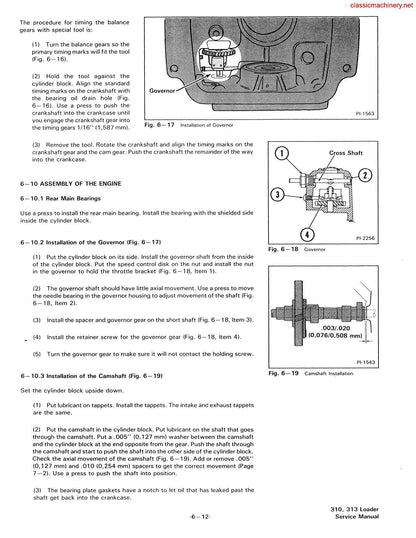 Bobcat 310 313 Skid Steer Loader Service Manual sample page with diagrams and specifications
