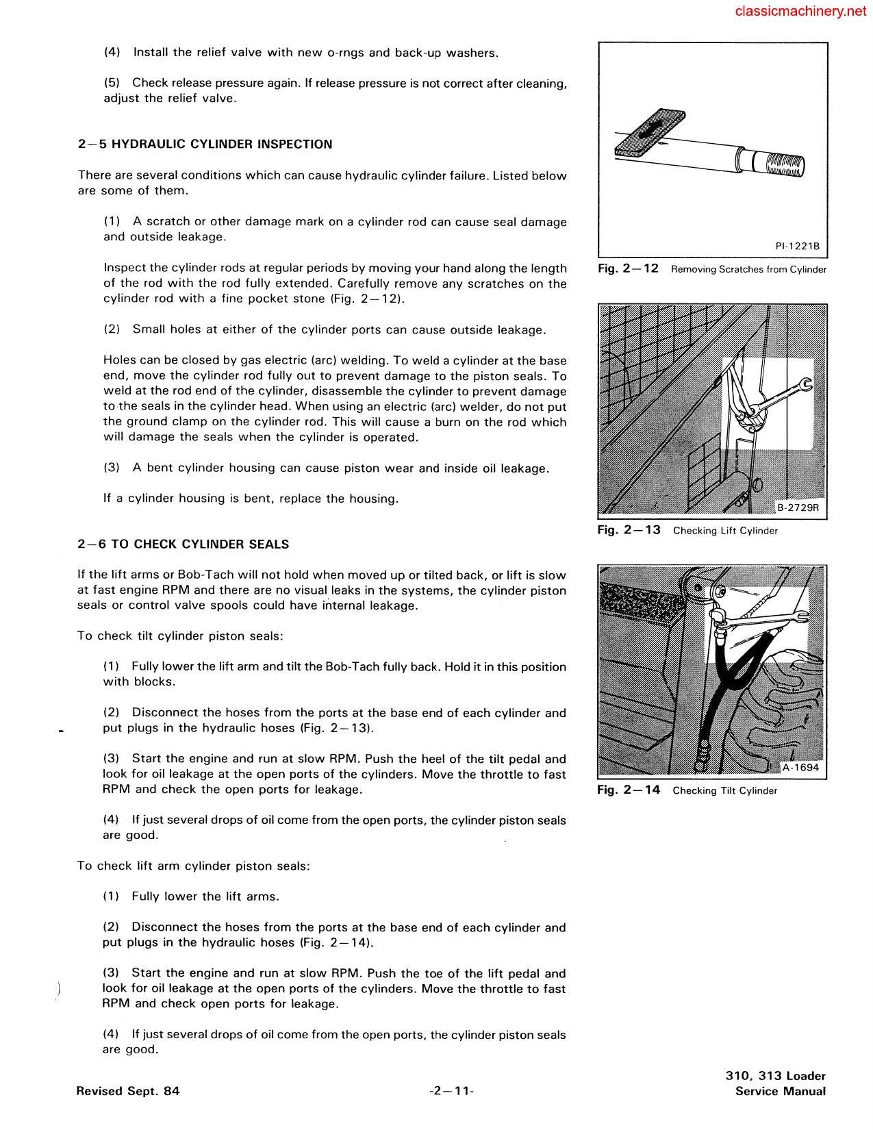 Bobcat 310 313 Skid Steer Loader Service Manual sample page showing schematics and diagrams