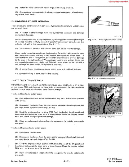 Bobcat 310 313 Skid Steer Loader Service Manual sample page showing schematics and diagrams