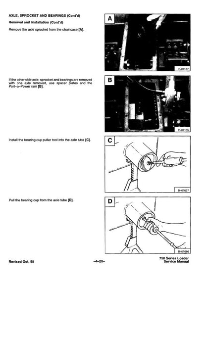 Bobcat 753 Skid Steer Loader Service Manual sample page showing repair procedures