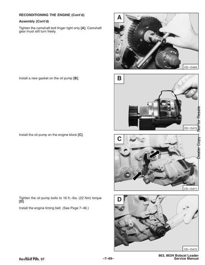 Bobcat 863 Skid Steer Loader Service Manual sample page from the repair manual