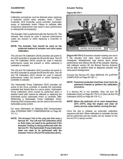 Bobcat T750 Compact Track Loader Service Manual sample page from the repair manual