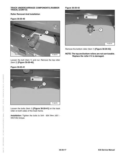 Bobcat E35 Compact Excavator Service Manual sample page with technical illustrations
