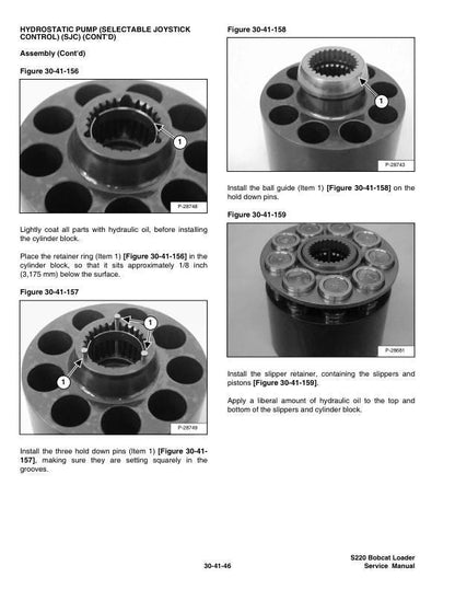 Bobcat s220 Skid Steer Loader Service Manual sample page showing repair procedures