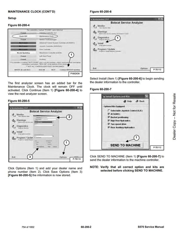 Bobcat S570 Skid Steer Loader Service Manual sample page from the repair manual