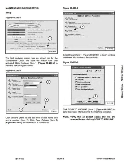Bobcat S570 Skid Steer Loader Service Manual sample page from the repair manual