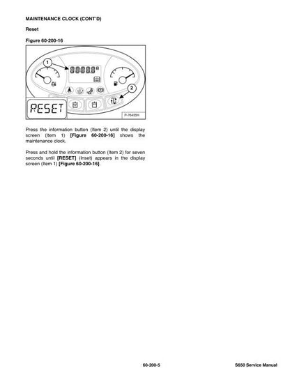 Bobcat S630 Skid Steer Loader Service Manual sample page with technical illustrations