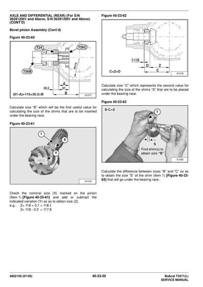 Bobcat T3571 T3571L Telehandler Service Manual sample page from the repair manual