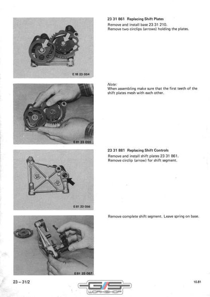 BMW R80 GS 247 Airhead Motorcycle Service Manual sample page with technical illustrations