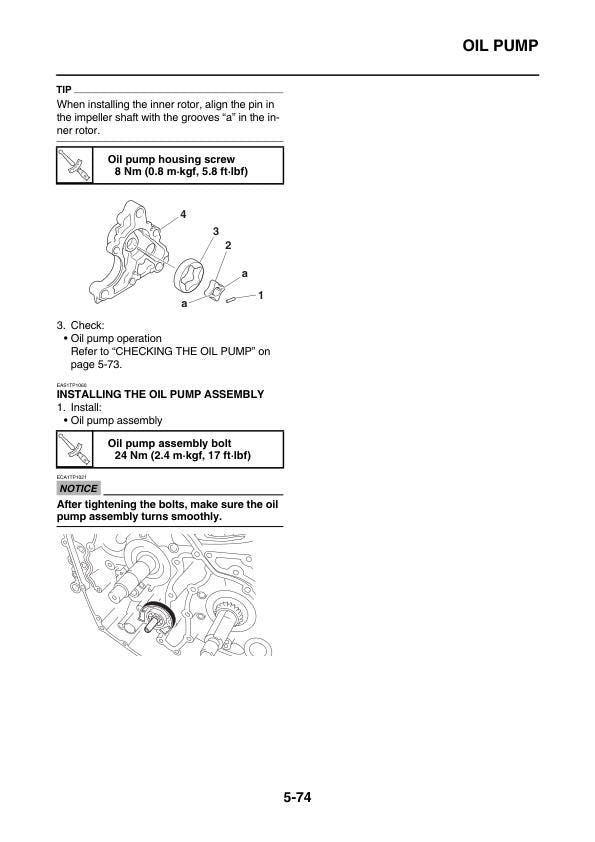 Yamaha Bolt 950 Motorcycle XVS950C Service Manual sample page with diagrams and specifications