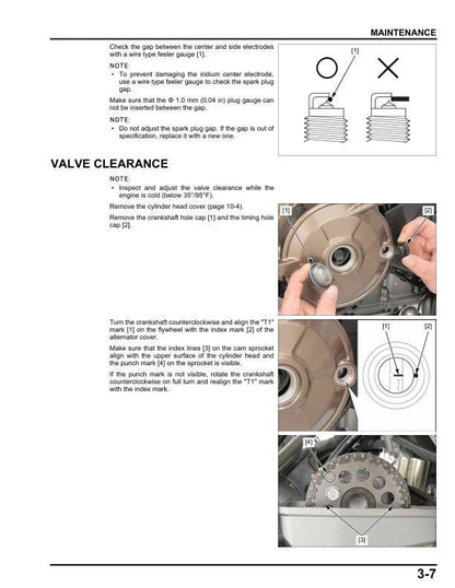 Honda Africa Twin CRF1100 Motorcycle Service Manual sample page with diagrams and specifications