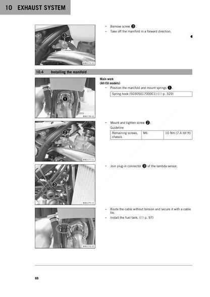KTM 250 300 EXC Service Manual sample page from service manual
