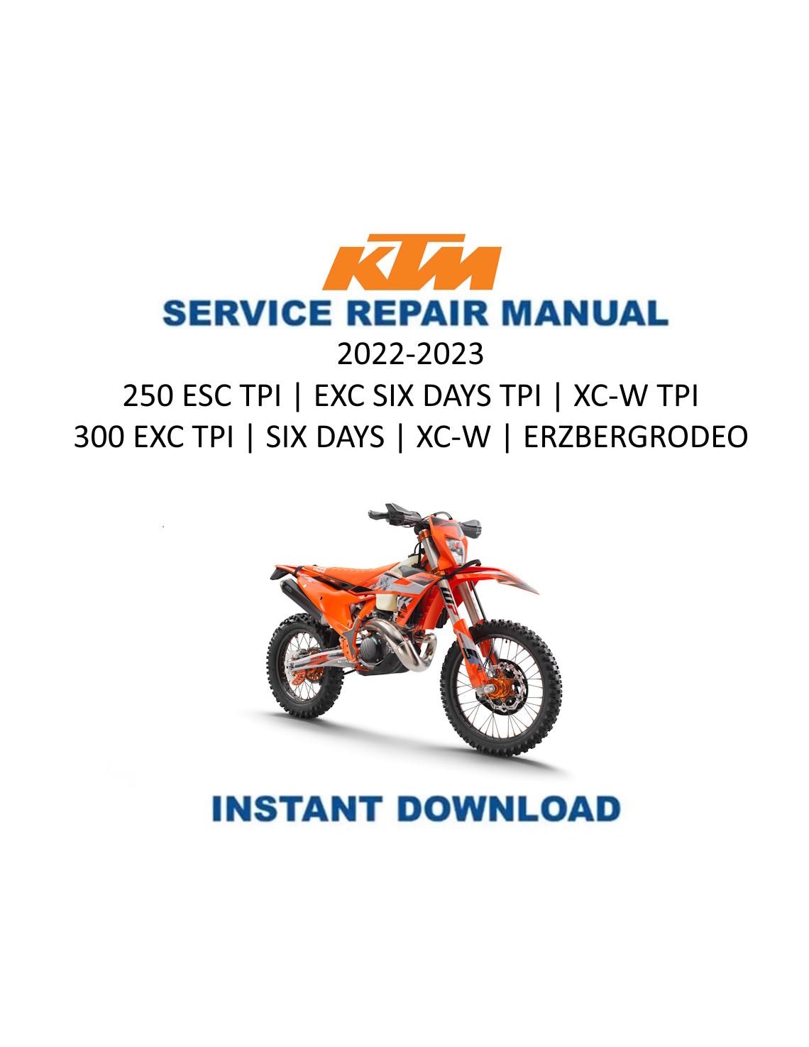 KTM 250 300 EXC Service Manual 2022-2023 - Service Manual PDF Instant Download