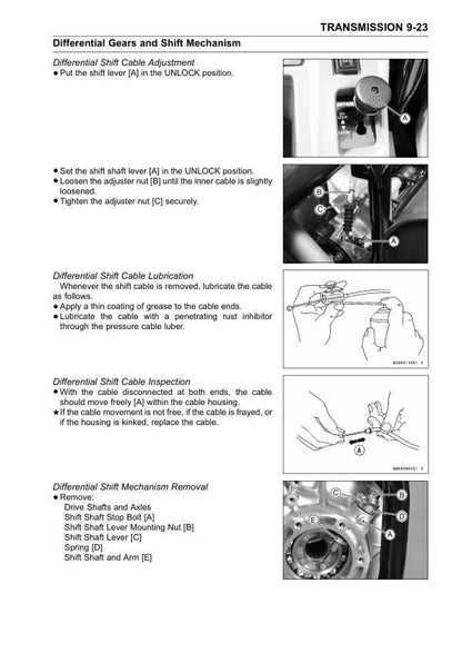 Kawasaki Mule 3010 3020 3000 Service Manual sample page with technical illustrations