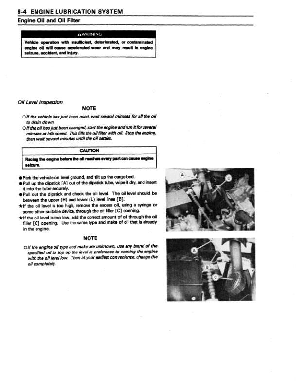 Kawasaki Mule 2510 2520 Service Manual sample page showing repair procedures