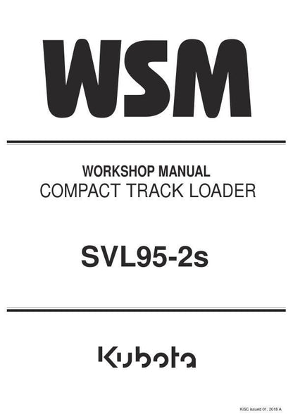 Kubota SVL95 2S Compact Track Loader Service Manual factory service manual title page