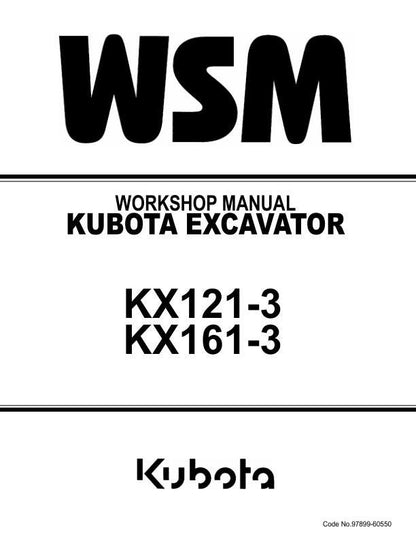Kubota KX121-3 KX161-3 Excavator Service Manual factory service manual title page