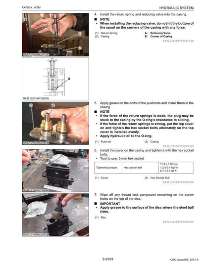 Kubota KX080-4 Excavator Service Manual sample page from the repair manual