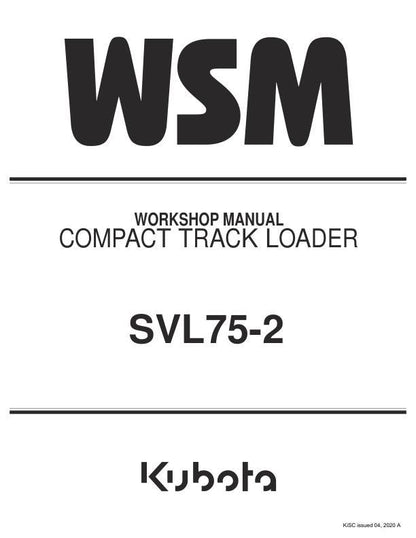 Kubota SVL75 2 Compact Track Loader Service Manual factory service manual title page