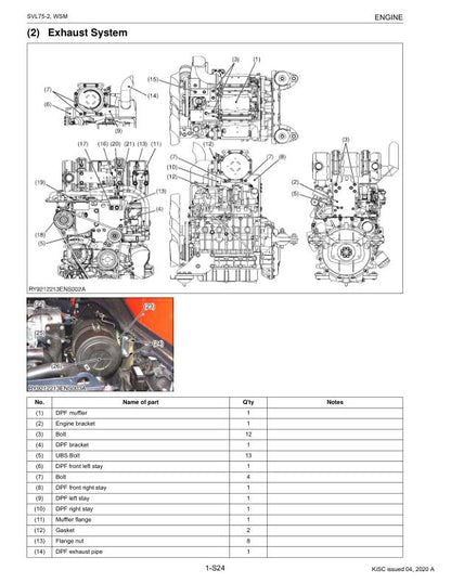 Kubota SVL75 2 Compact Track Loader Service Manual sample page from service manual