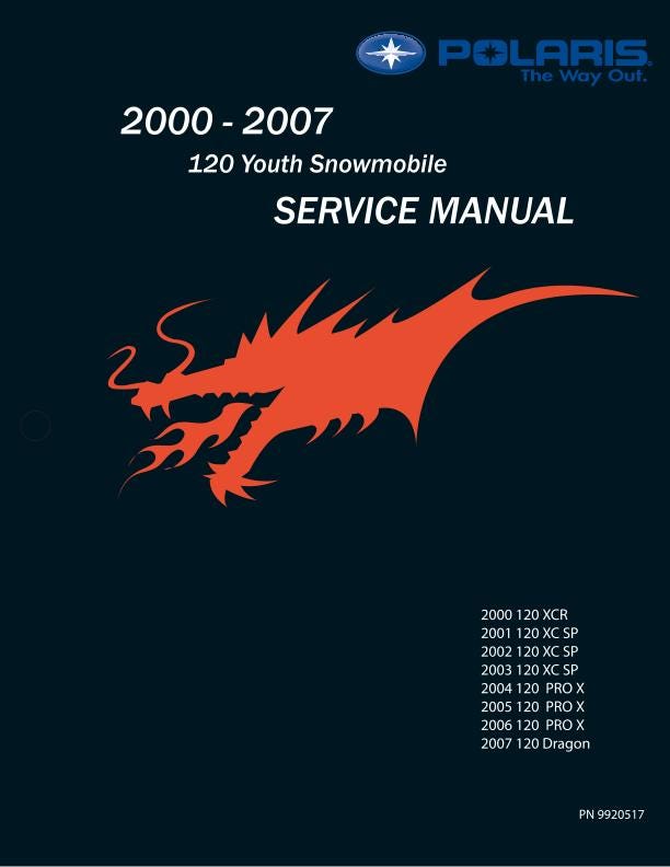 Polaris Indy 120 Snowmobile Service Manual factory service manual title page