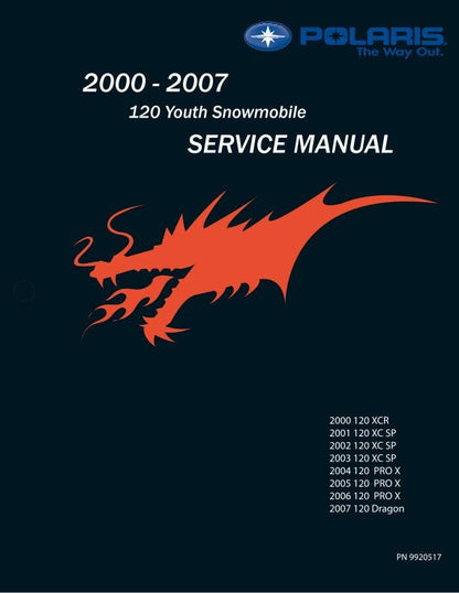 Polaris Indy 120 Snowmobile Service Manual factory service manual title page