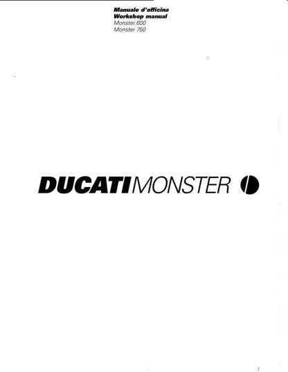 Ducati Monster 600 750 Motorcycle Service Manual factory service manual title page