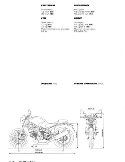 Ducati Monster 600 750 Motorcycle Service Manual table of contents