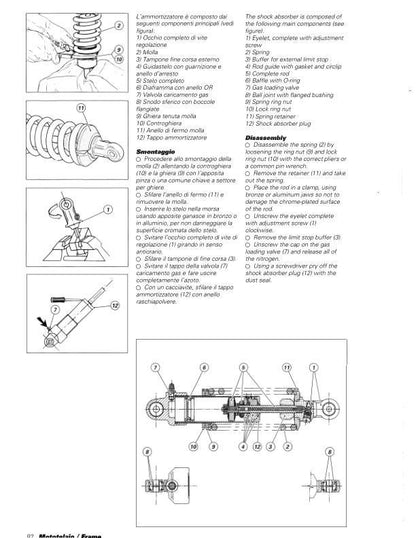 Ducati Monster 600 750 Motorcycle Service Manual sample page with diagrams and specifications