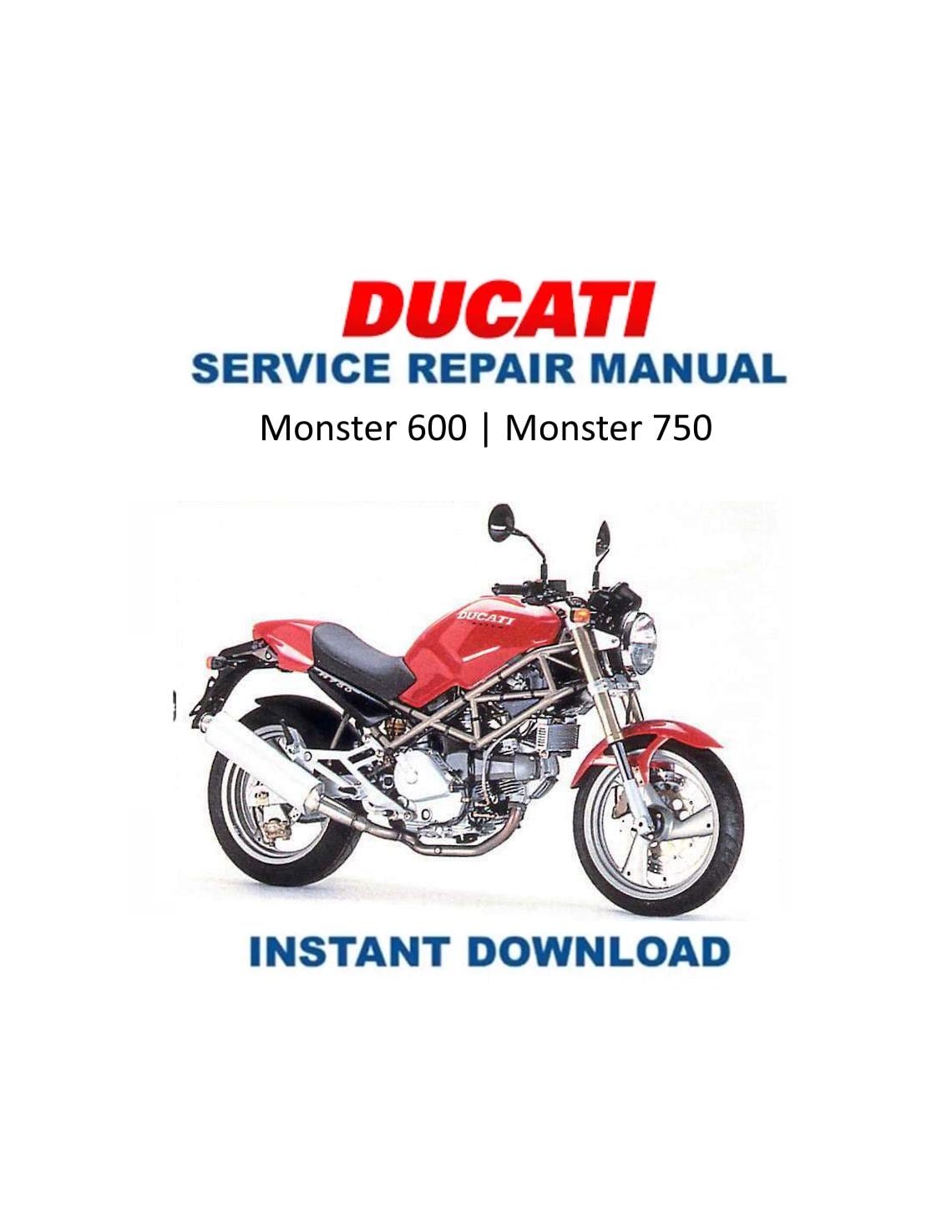 Ducati Monster 600 750 Motorcycle Service Manual 2016-2019 - Service Manual PDF Instant Download