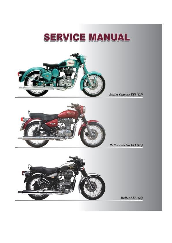 Royal Enfield Bullet Classic Electra EFI Service Manual factory service manual title page