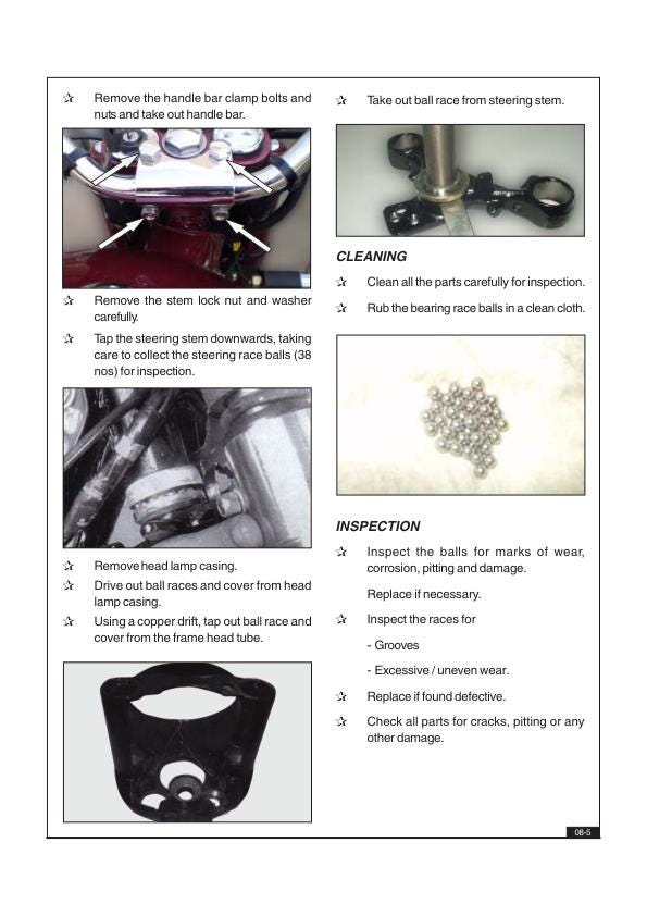 Royal Enfield Bullet Classic Electra EFI Service Manual sample page from the repair manual
