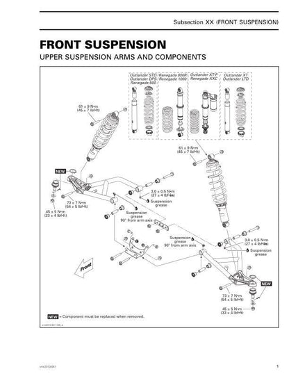 Can Am Outlander Renegade XMR 650 1000 Service Manual sample page from the repair manual