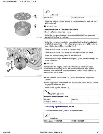 BMW F650 GS Dakar K72 Motorcycle Service Manual sample page from service manual
