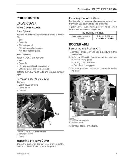 Can Am Outlander 650 850 1000R Service Manual sample page from service manual