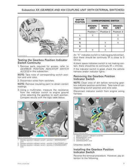 Can Am Outlander 650 850 1000R Service Manual sample page with diagrams and specifications