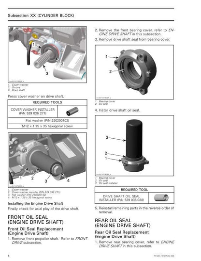 Can Am Defender Traxter HD5 HD8 HD10 Service Manual sample page showing repair procedures
