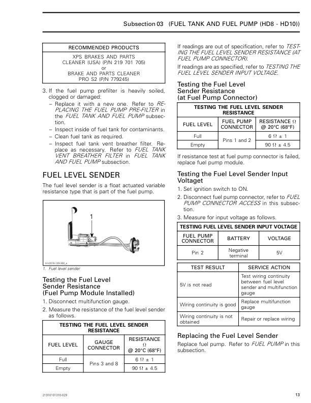 Can Am Defender 900 1000 HD5 HD8 HD10 Service Manual sample page showing repair procedures