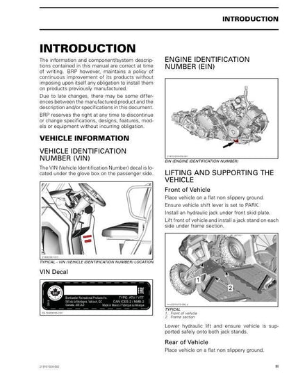 Can Am Defender 900 1000 HD5 HD8 HD10 Service Manual sample page with technical illustrations