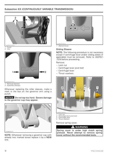 Can Am Defender PRO 900 1000 HD5 HD8 HD10 Service Manual sample page with diagrams and specifications
