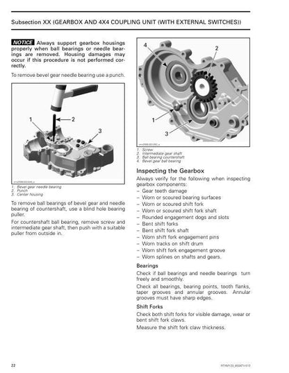 Can Am Renegade 570 650 850 1000R Service Manual sample page showing repair procedures