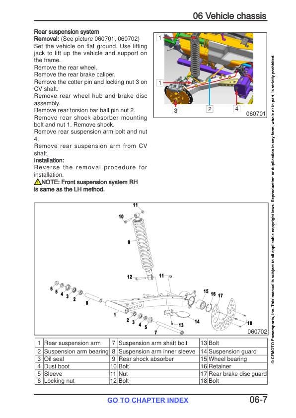 CFMOTO CFORCE 800XC Service Repair Manual sample page from the repair manual