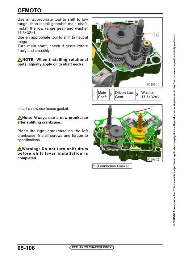 CFMOTO CFORCE 1000 Service Repair Manual sample page from the repair manual