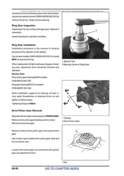 CFMOTO CFORCE CF800-2 Service Repair Manual sample page showing schematics and diagrams